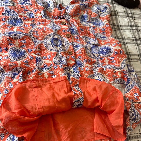 Maeve For Anthropologie Linen Viscose Floral SlimMini Dress Blue In Motif NWOT S - Picture 8 of 16